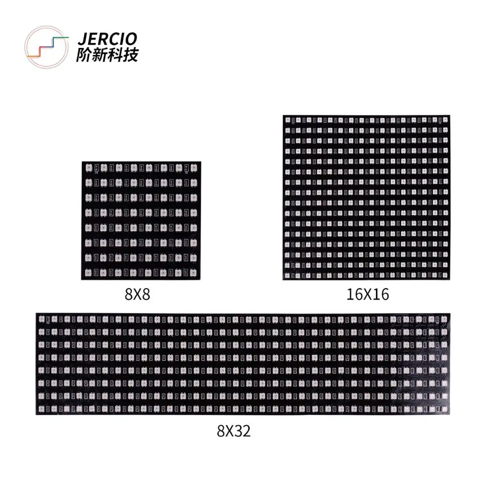 

JERCIO XT1505 Like WS2812b SMD3535 8*8/8*32/16*16 LED Individually Addressable DC5V LED Pixels Panels