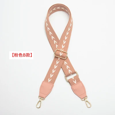 pink A design 3,8 см широкий Модный ремешок с вышивкой стрелы V хлопковая холщевая ткань Сделай Сам сумка на одно плечо ручка ремня 88~ 140 см регулируемая - Цвет: pink A design