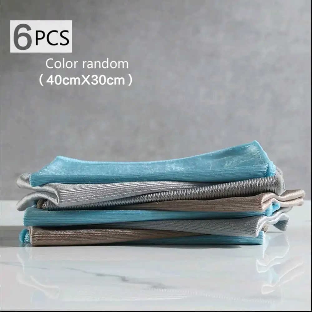 6PCS 40-30CM 40*30 см Салфетка для чистки стекла из микрофибры, без следов, без ворса, домашняя тряпка, салфетка для чистки зеркал, очиститель окон, салфетка для протирания стекла - Цвет: 6PCS 40-30CM