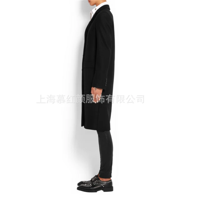 Зима плюс размер Шерсть Slim Fit классическое черное пальто офисная одежда для женщин корейский стиль пальто