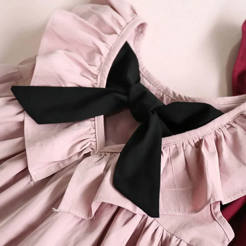 Hurave-Summer-2017-New-Casual-Style-Fashion-Fly-Sleeve-Girls-Bow-Dress-Girl-Clothing-For-Children (2)