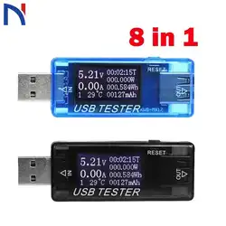 8 в 1 ЖК-дисплей QC 2,0 3,0 USB ток напряжение измерительный вольтметр амперметра зарядное устройство тестер емкости Измеритель банк питания