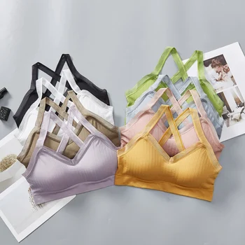 

Bra Women Sexy Lingerie Lace Bralette Push Up Wireless Padded Straps Backless Underwear Brassiere For Women hot sale