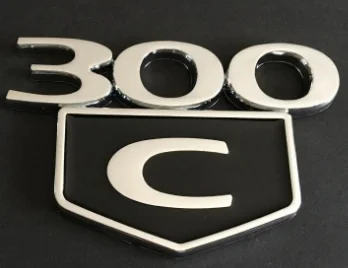Комплект из 2 предметов 300C эмблема на багажник Decklid для Chrysler 300 C HEMI 2005 2006 2007 2008 2009 2010 - Название цвета: chrome black