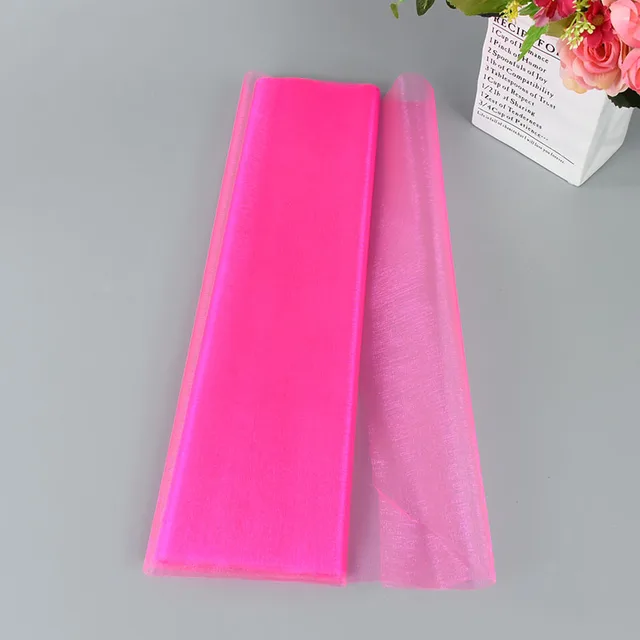 5/10m Wedding Decoration Tulle Roll Crystal Organza Sheer Fabric For Birthday Party Backdrop Wedding Chair Sashes Decor Yarn Dark pink