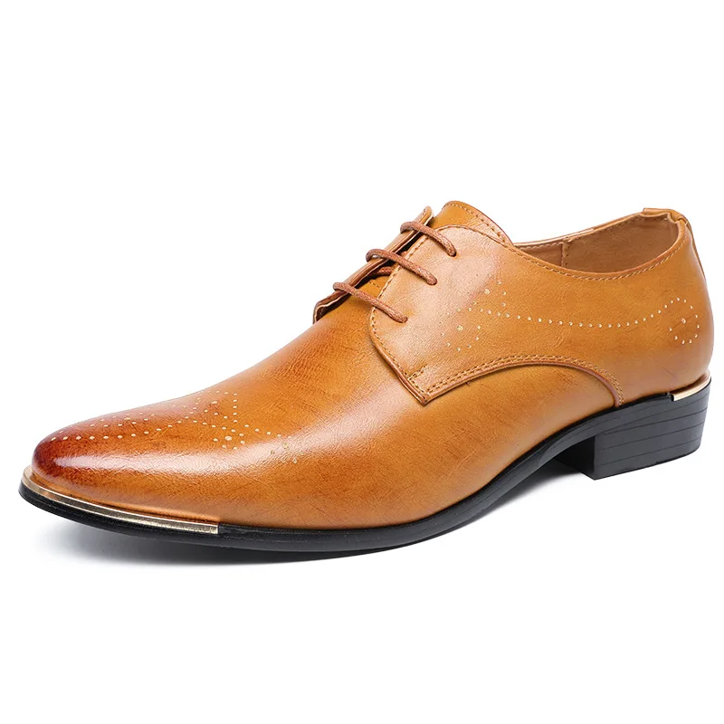 Mens Dress Shoes Oxford Business Pu Leather Soft Casual Breathable Slip-On Flats