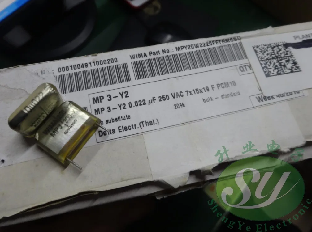 10 шт в упаковке, новая WIMA MPY20W2220FET MP3 0,022 мкФ 250VAC 300VAC PCM15 22NF 223/300VAC Y2 P10MM MP3-Y2 22N 0.022U 250V~ Y2 300V~ X1
