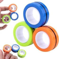 3 pçs anel magnético brinquedo fidget descompressão anéis magnéticos novidade dedo spinner fidget brinquedos para stress ansiedade alívio