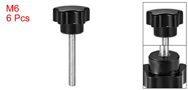M6 x 35mm Uxcell 6 деталей из серии "Звездные войны", ручки M5/M6/M8/M10 15/20/25/30/35/40/60 мм с наружной резьбой Сталь цинка серьги-гвоздики черный PP - Цвет: M6 x 35mm