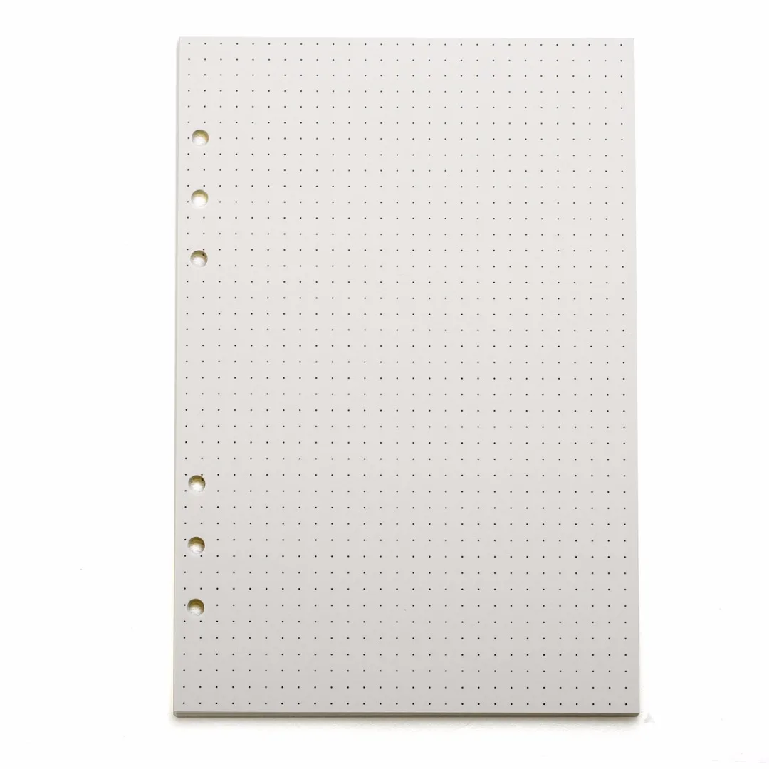 

90 Pages 6 Holes A5 Notebook Dot Grid Planner Notebook Diary&Bullet Journal Refills Inserts for A5 Loose Leaf Notebook 210*142mm
