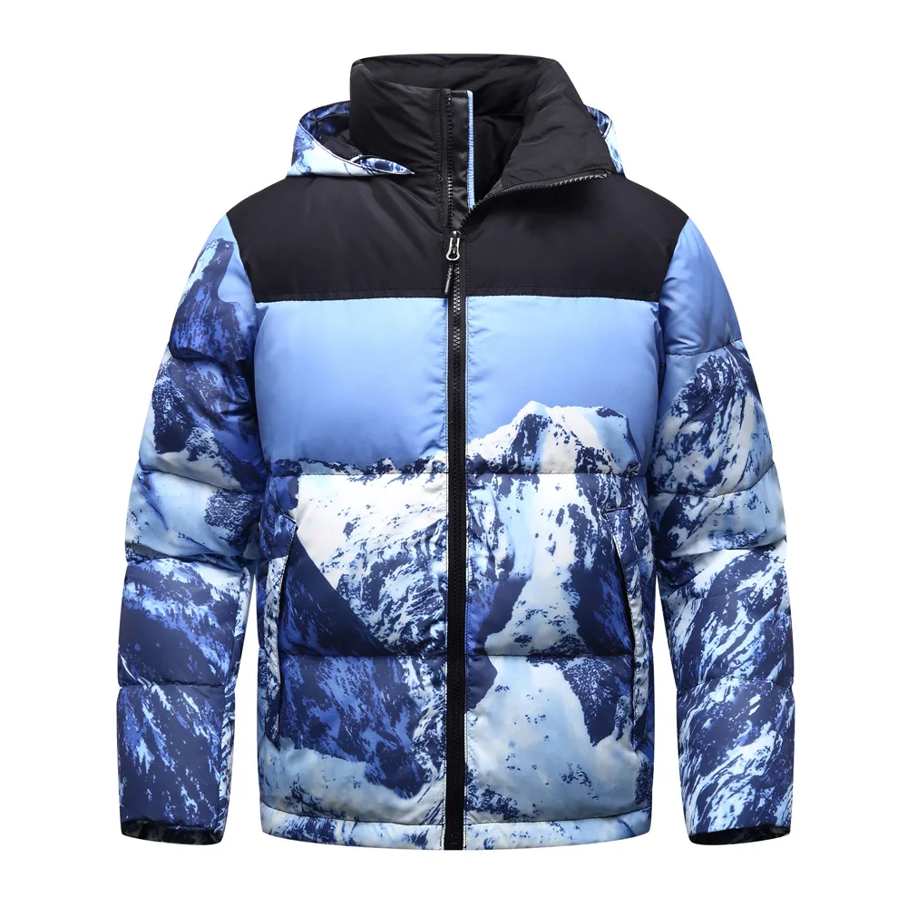 

Mountain Print Winter Duck Down Parkas Men Casual Outwear Down Jackets Male Thick Down Coat Fashion Snow Puffer Jacket JK-9168
