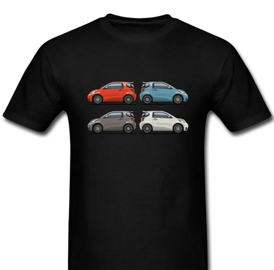 Забавная Мужская футболка белая черные футболки новая четыре Тойота Scion Iq микро