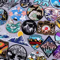 Shop Online for Pulaqi Mountain Waves Patch: Nature Travel & Camping Fusible Appliqué