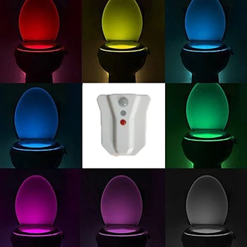 

8 Color Waterproof Toilet LED Lighting WC Toilet Light Toilet Night Light Light Sensitive Light Control