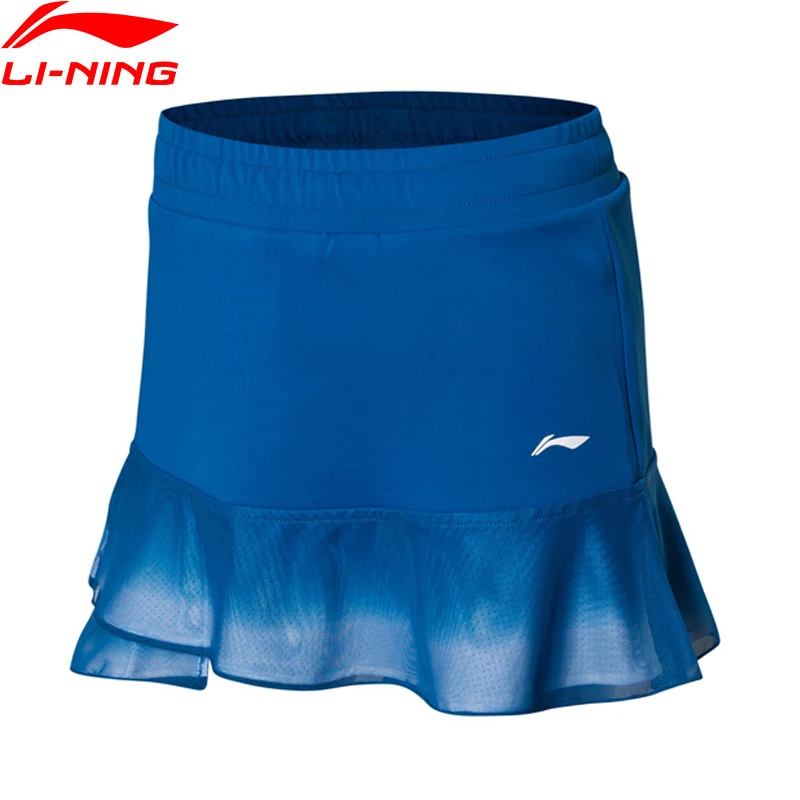 Клиренс) Li-Ning Женская юбка для соревнований по бадминтону, национальная команда на сухой основе, 87% полиэстер, подкладка, спортивные юбки ASKN006 WQB1034