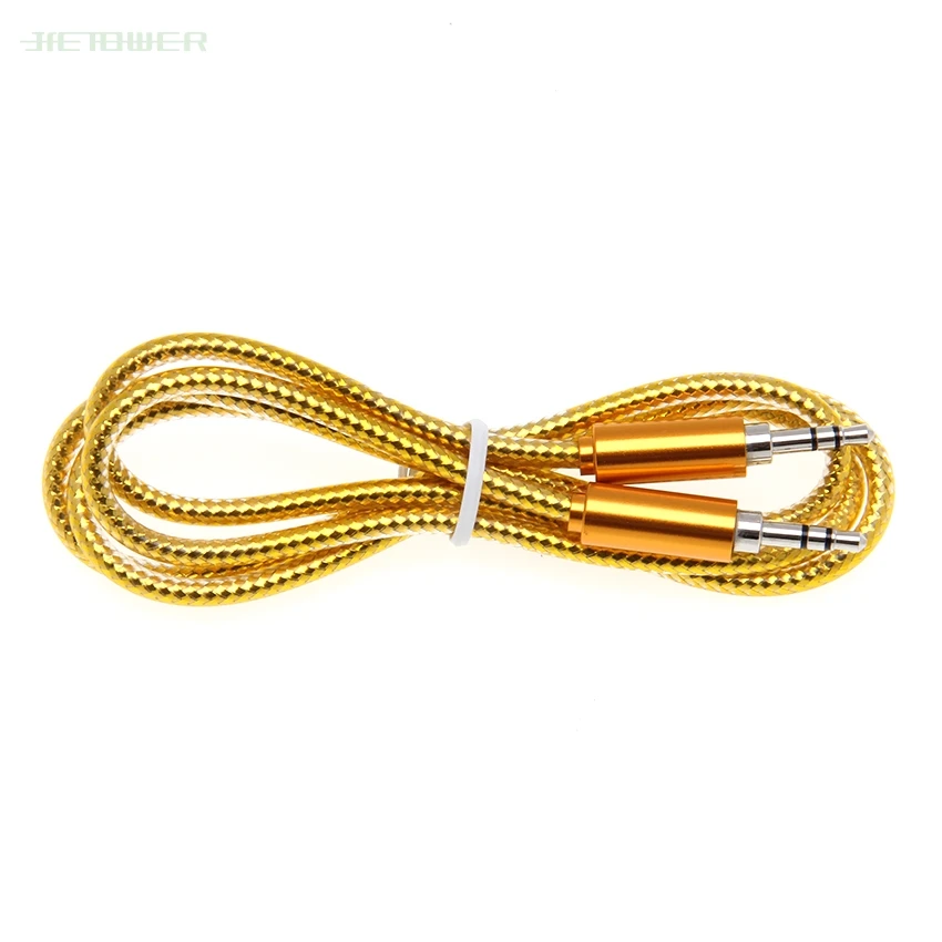 300pcs Factory Price New 3 5mm Jack Bright blink Auxiliary Audio Cable Male To Male Aux Cables Good Audio Hd for Headphone