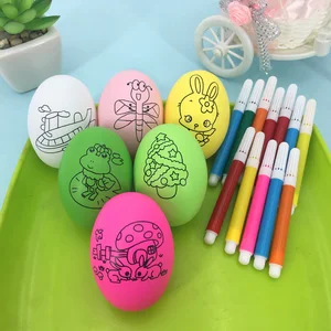 Huevo de Pascua de simulación para niños, decoración de juguete de huevo de Pascua, DIY, hecho a mano, 4 piezas/6cm