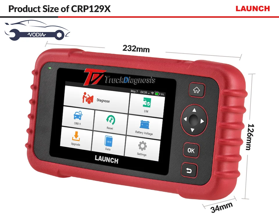 Диагностический инструмент Launch CRP129X OBD2 для сканера двигателя ABS SRS AT Oil SAS EPB TPMS |