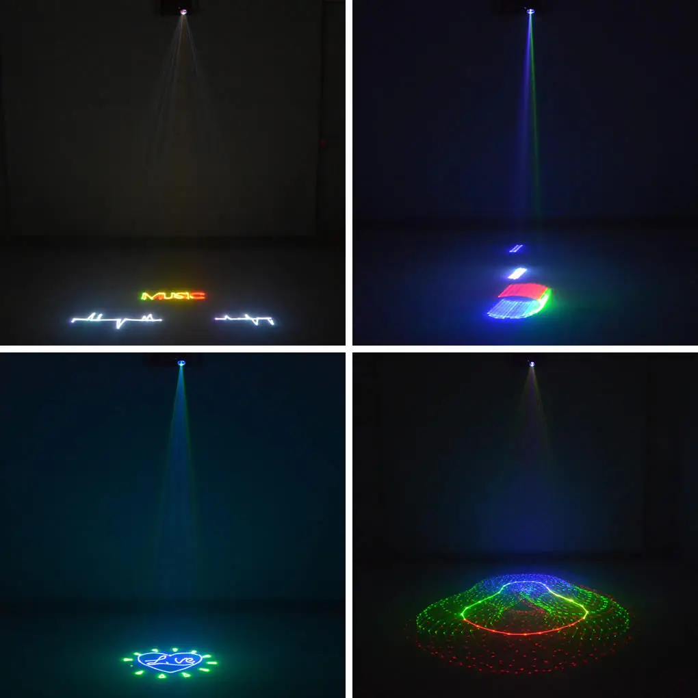 Красочный лазер AUCD 0 5 Вт RGB в 1 сканер анимации 2D 3D калейдоскоп луч DMX диско