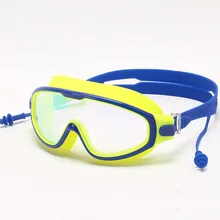 Новые стильные детские очки с большой оправой, высокое разрешение, водонепроницаемые, противотуманные, для мужчин и женщин, цельные наушники, очки для плавания