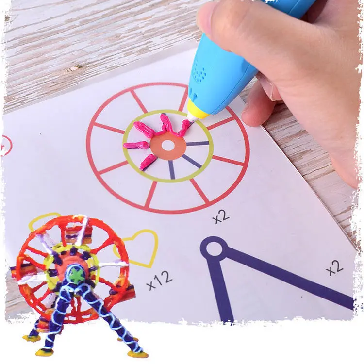 3D Pen Printer Drawing Diy Creative Printing Best For Kids Low Temperature Charging Wireless