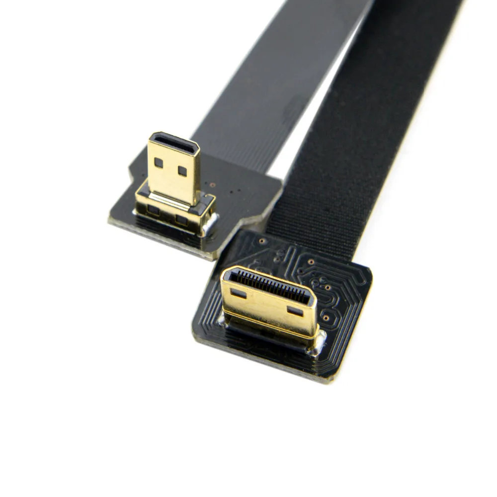 50 см 90 градусов вверх угловой FPV Micro HDMI мужчина к Mini HDMI FPC плоский кабель для GOPRO Multicopter аэрофотосъемка 0,1 м 0,2 м