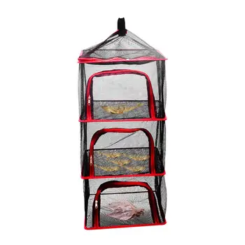 

4 Layer Foldable Hanging Dry Mesh Rack Vegetables Fruit Food Dehydrator Net Drying Storage Bag