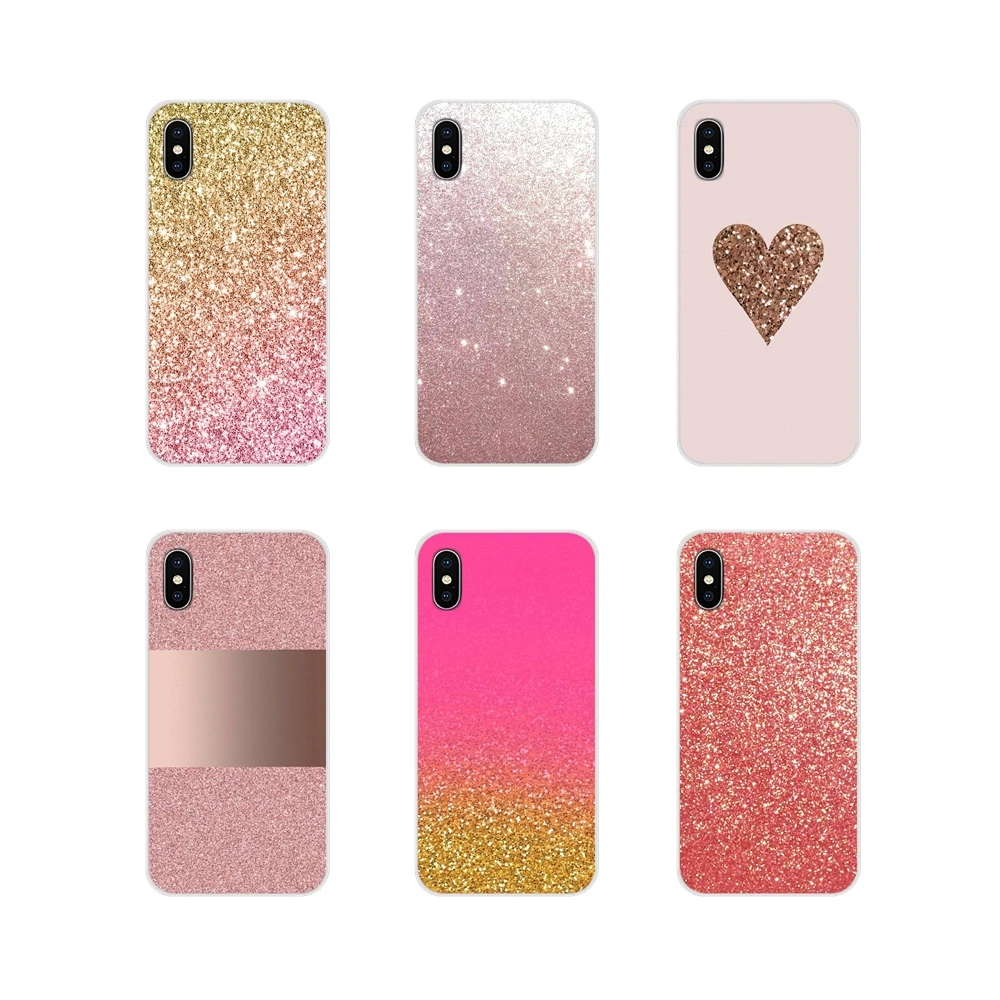 Розовая Золотая розовая блестящая прозрачная сумка из ТПУ для Huawei G7 G8 P7 P8 P9 P10 P20 P30