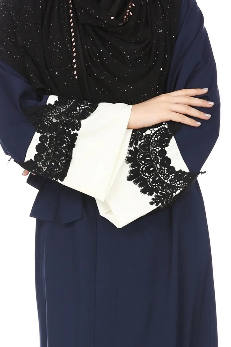 Женское кружевное арабское мусульманское длинное платье Abaya Дубай кимоно на