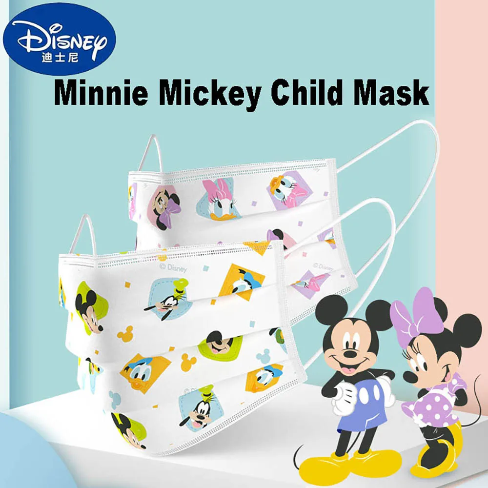 10/20/30/40/50/100Pcs Disposable Disney Mask Kids Mickey Cartoon Printed Anime Children Minnie 3-Layer Protective Dust | Тематическая