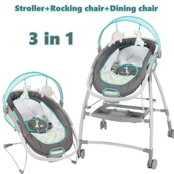 

Multifunctional baby stroller baby rocking chair 3-in-1 mobile newborn sleeping basket music vibration comforting chair