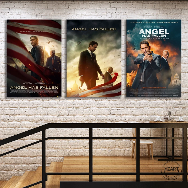 

3 Panels HD Picture ANGEL HAS FALLEN Movie Poster Art Wall Decor Paintings Living Room Wall Paintings Canvas Art Paintings