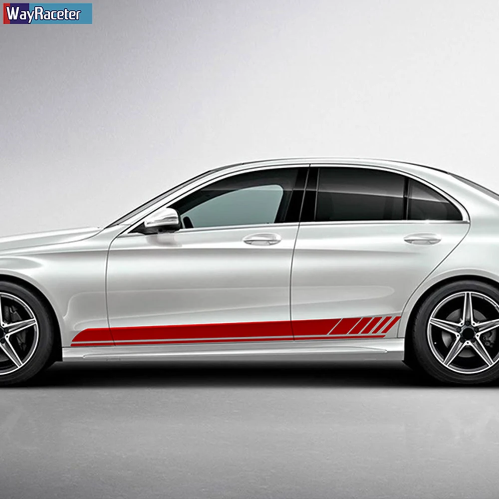 Auto-Dress Zij-strepen Sticker Set voor Mercedes C-Klasse W204 Auto-Dress Zij-strepen Sticker Set voor Mercedes C-Klasse W204