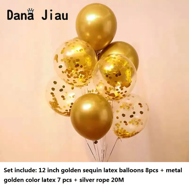 Свадебный Декоративный латексный шар высокого качества, Золотой блестящий металлический текстурный шар 25 30 лет, подарок на день рождения