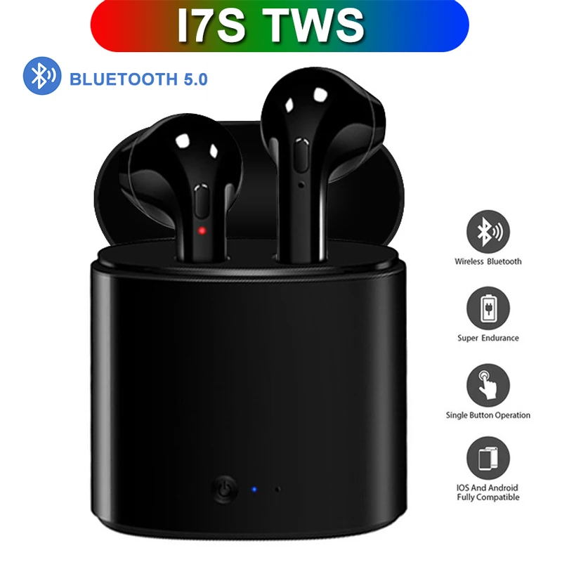Беспроводные мини наушники I7s TWS Bluetooth с зарядным устройством Спортивная