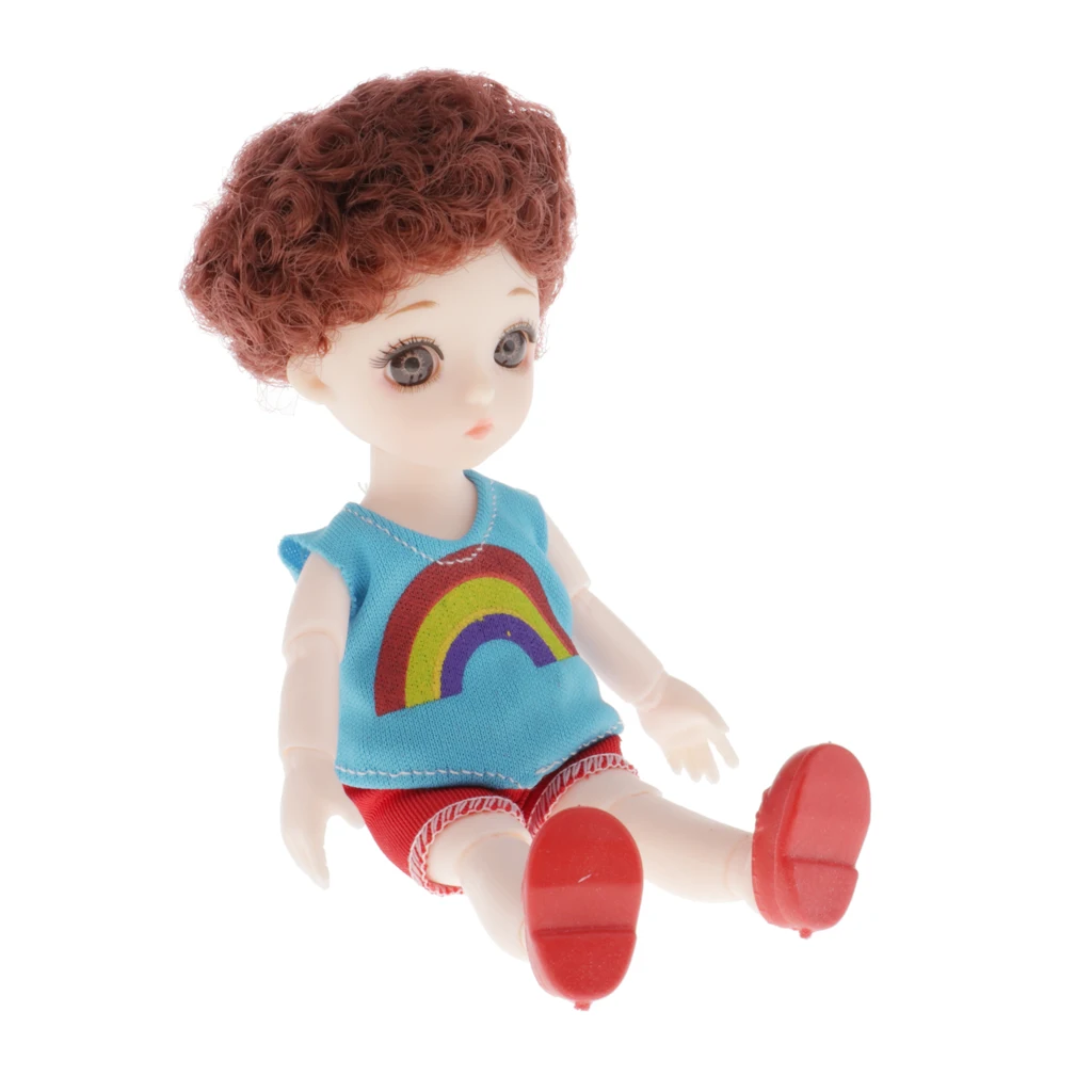 13 Joint BJD Doll Body Figure, Doll Mannequin Girl with Head Hair Full Set for Doll DIY Costum Use, Fashion Doll Collection Gift