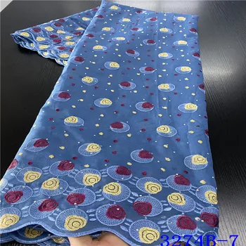 

African 100% Cotton Lace Fabric 2020 High Quality Lace Material In Switzerland Embroidery Swiss Voile Lace Fabric NA3274B-4