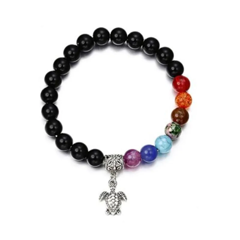 WKOUD Шарм женский браслет с короной красочные чакра бусины из натурального