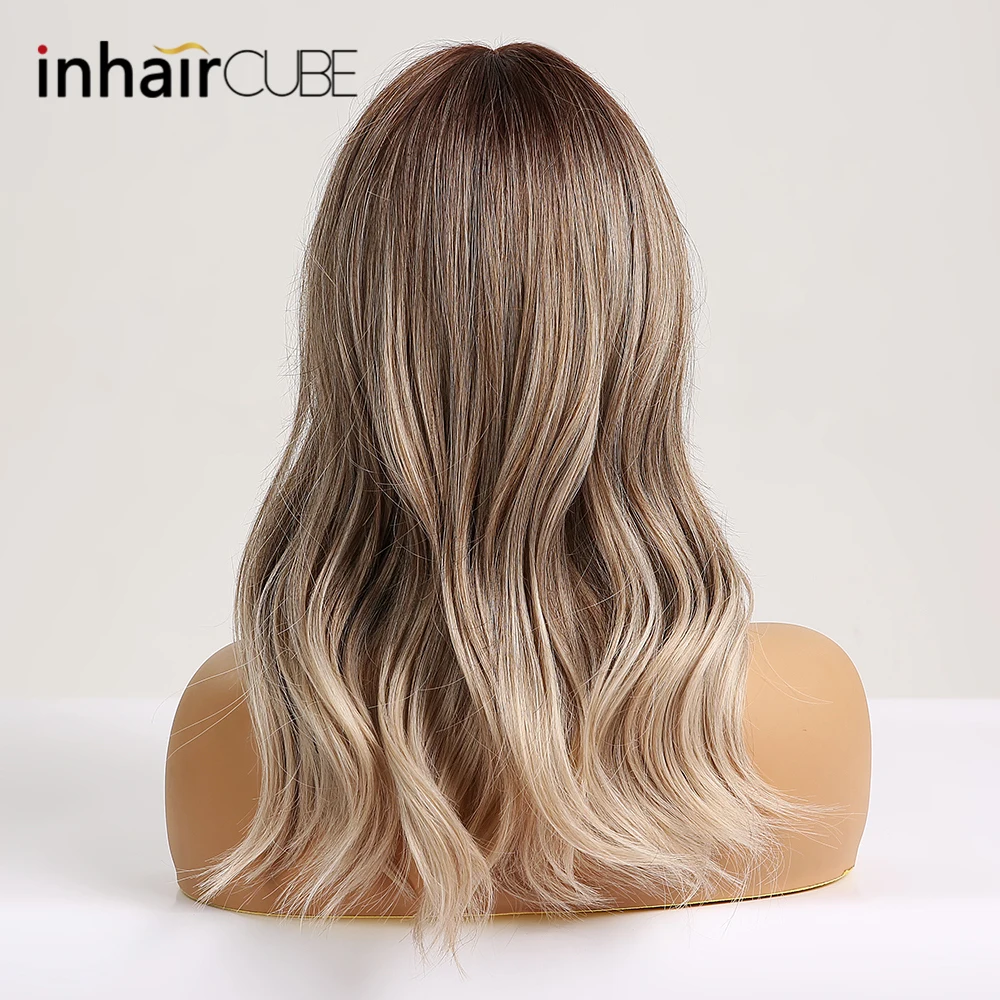 Длинный синтетический парик Inhair Cube с эффектом омбре натуральные волнистые