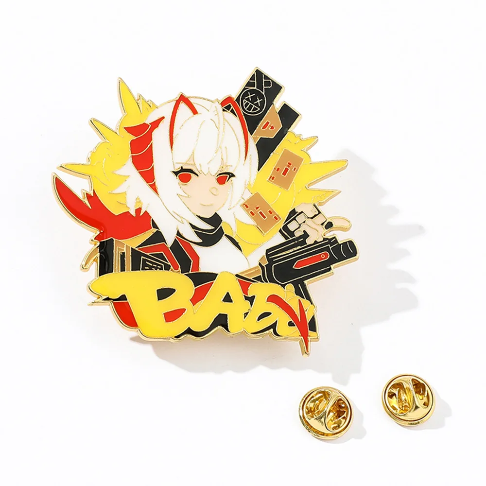 Game Arknights W Ishar-mla Skadi the Corrupting Heart Nian Suryr Cosplay Props Metal Badge Pin Alloy Brooch Accessories holidays costumes Cosplay Costumes