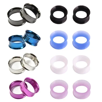 

Body Jewelry Piercing Ear Expander Tunnel 4pcs/lot Colorful Fashion Acrylic Surgical Steel New Style Simple Sexy Piercing Gift