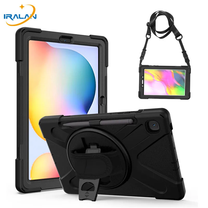 Funda giratoria a prueba de golpes para Samsung Galaxy Tab S6 Lite 360, carcasa con soporte, armadura híbrida con correa para el hombro, P610, SM-P615, 10,4 - AliExpress oficina