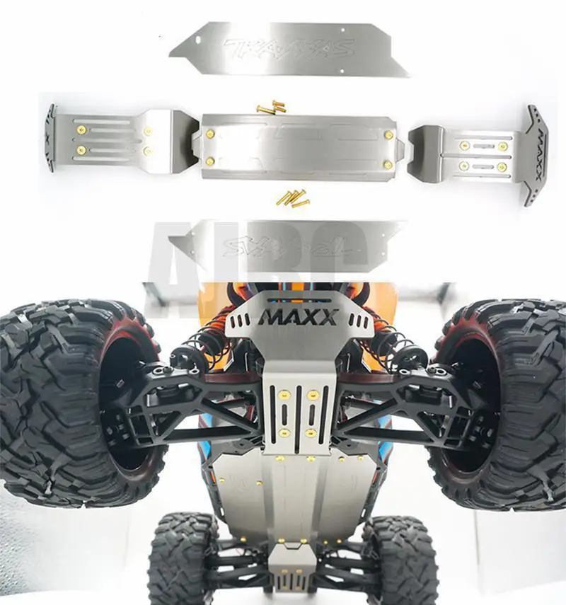 

Trax 1/10 4S MAXX MONSTER TRUCK-89076-4 stainless steel Chassis protection armor Front bumper armor 5pcs