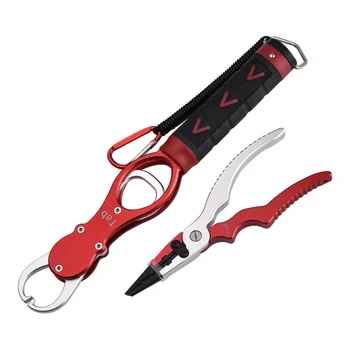 

Aluminum Alloy Fishing Grip With Scale Outdoor Fishing Pliers Line Cutter Scissors Hooks Remover Fish Lip Fishing Accessories