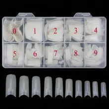 500 pçs/caixa acrílico prego dicas unhas falsas com design transparente unhas cápsulas artificiais metade cobertura manicure francês unhas falsas