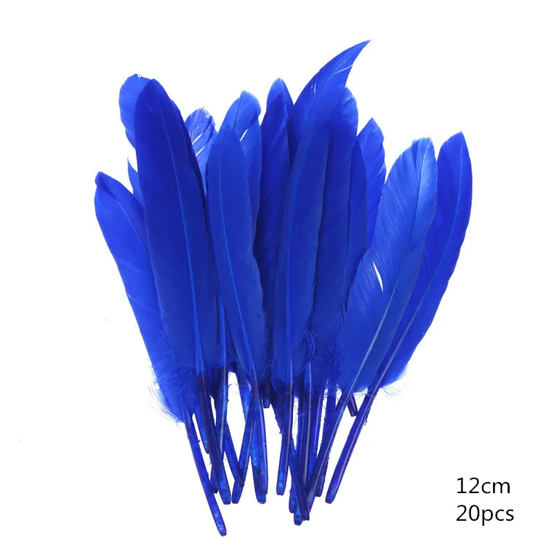 Blue 12cm feather 20 шт красочные перо детский сад Chirdren ручной работы творческие наборы сделай сам DIY декоративные украшения материалы для дома Изобразительное искусство - Цвет: Blue 12cm feather