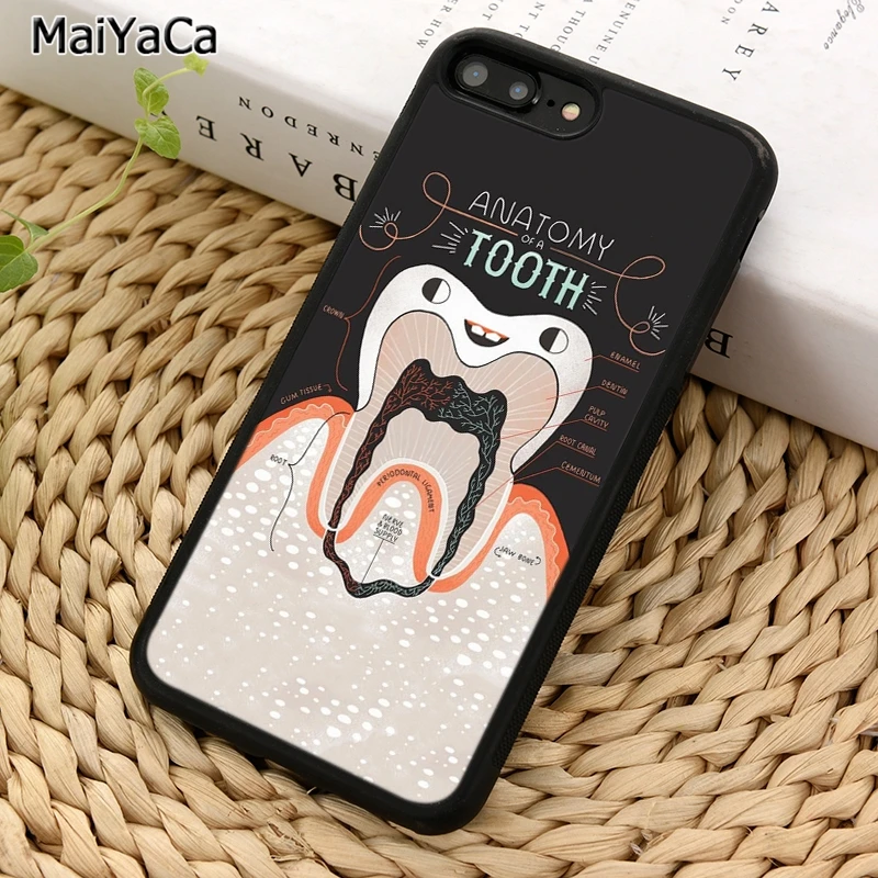 MaiYaCa Анатомия зубная Корона зуб чехол для телефона iPhone X XR XS 11 12 13 Pro MAX 5 6 6S 7 8 Plus Samsung