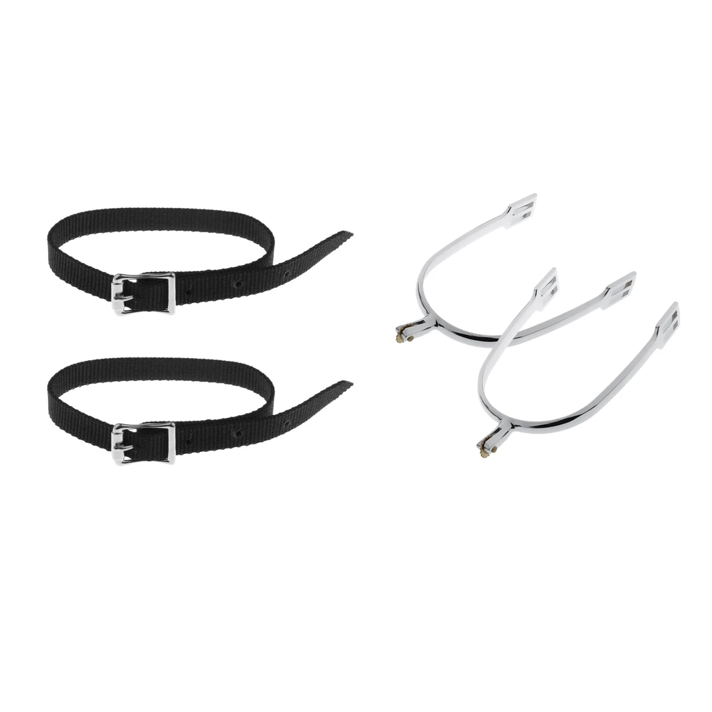 Mens Horse Riding Western Show Spur with Spur Straps Equestrian Equipment