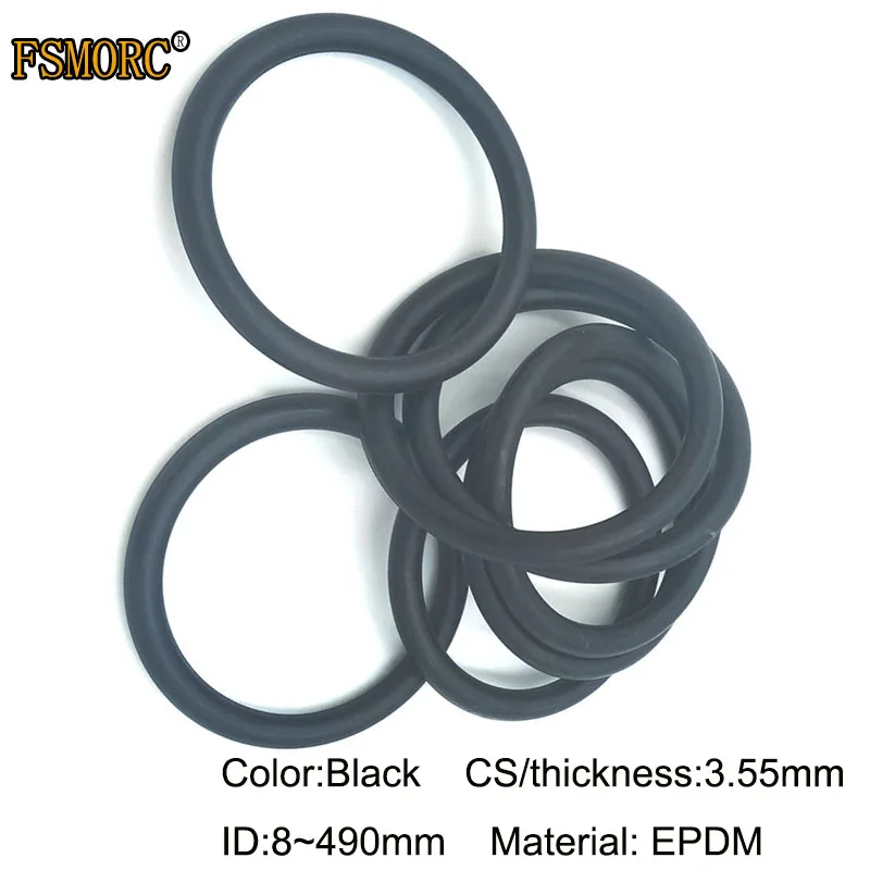 ID5490mm*3.55mm Thickness/CS Black EPDM O Rings Acid And Alkali