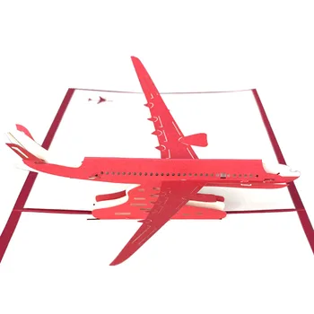 

Airplane Model Pop-Up Card Birthday with envelope sticker laser cut invitation Greeting Card postcard aircraft creative Gift